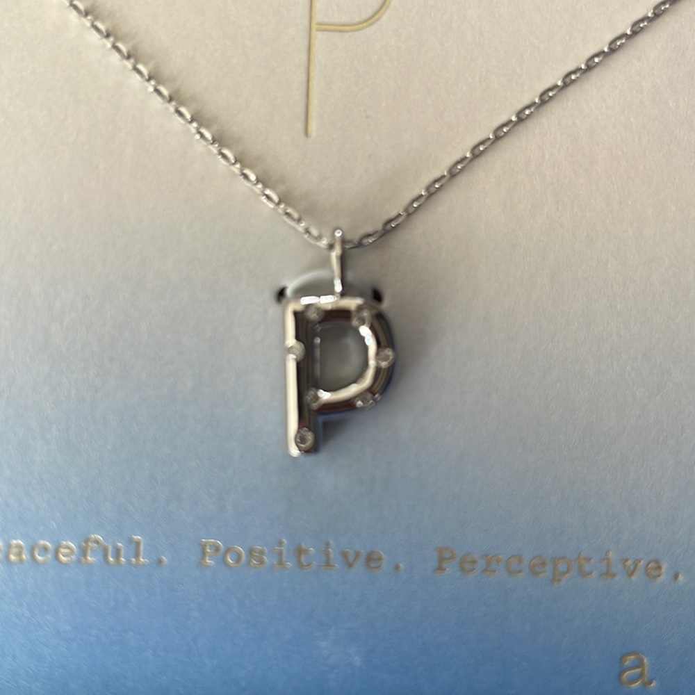 P initial pendant silver 16 inch necklace - Picture 3 of 3